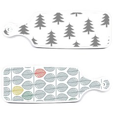 Roem Design 樹葉圖案上菜砧板 2件組, 樹葉圖案, 森林圖案3, 1套