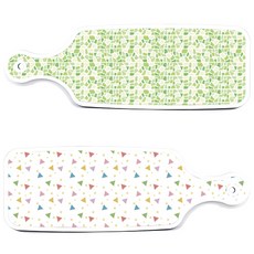 ROEM DESIGN 上菜砧板 2入 Happy三角圖案組, Happy三角圖案, 綠色瓷磚, 1套