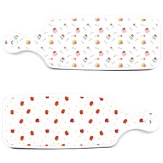Roem Design 上菜砧板 2入 緋紅蘋果圖案組, 緋紅蘋果圖案, 蛋糕, 1套