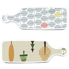 Roem Design 森林圖案2款上菜砧板 2入組, 森林圖案2, 葉子圖案, 1套