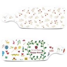 Roem Design 上菜板 2入 快樂組, 快樂, 花茑蘿, 1套