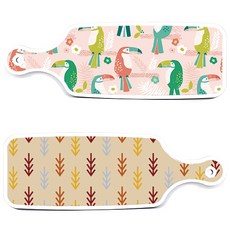 Loem Design 上菜砧板 2入 松木色套組, 松木色, 八哥鳥粉紅色, 1套