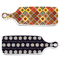 ROEM DESIGN 上菜砧板2件組 經典花卉套裝, 經典花卉, 格紋線條鑽石, 1套