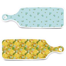 ROEM DESIGN 上菜砧板 2件組 黃玫瑰藤套組, 黃玫瑰藤, 玉色花朵格紋, 1套