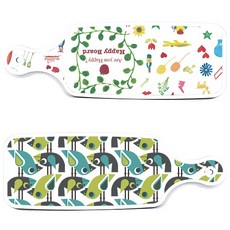 Roem Design 鳥圖案上菜砧板 2件組, 鳥, 快樂, 1套