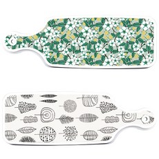 Roem Design 上菜砧板 2件 木質線條藝術套組, 木質線條藝術, 花卉灰色, 1套