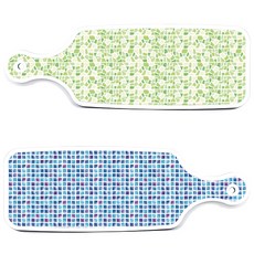 Roem Design 上菜砧板 2入 藍色磁磚組, 藍色磁磚, 綠色磁磚, 1套