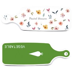 Roem Design 上菜砧板 2入 蔬菜綠套組, 蔬菜綠, 粉彩花朵圖案, 1套