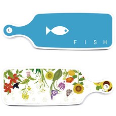 로엠디자인 서빙 도마 보드 2p 화단 세트, 화단, 피쉬블루, 1세트