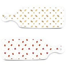 Roem Design 上菜砧板 2入 朱紅蘋果圖案組, 朱紅蘋果圖案, 餅乾, 1套
