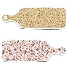 Roem Design 上菜砧板 2入 紫色花朵圖案組, 紫色花朵圖案, 紫黃色花朵, 1套