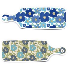 Roem Design 上菜砧板 2入 花朵赭黃色組合, 花朵赭黃色, 碧青色花朵, 1套