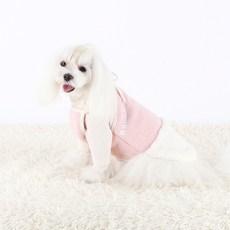 韓國 DASOM 狗狗浪漫毛絨洋裝, 粉紅色