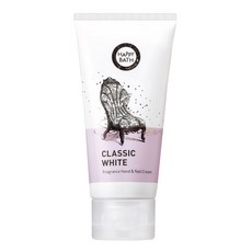 해피바스 클래식화이트 프래그런스 핸드 & 네일크림 화이트머스크향, 75ml, 1개