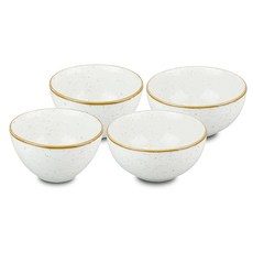 CHURCHiLL Stonecast 2人飯碗湯碗組, 大麥白, 飯碗 2p + 湯碗 2p
