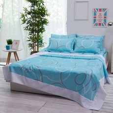 milk design 流線圖案涼爽人造絲薄被, 藍色