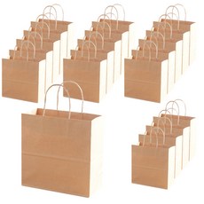 Bom91 國產 NA 素面 國產 牛皮紙 禮物購物袋 中, 1個, 20個