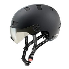 우벡스 시티 바이저 자전거 헬멧, black mat, 1개