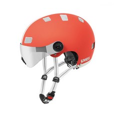 우벡스 시티 바이저 자전거 헬멧, red-white mat, 1개