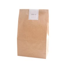 牛皮紙袋 中 50入 + 感謝封口貼紙 50入, 混合顏色, 1套