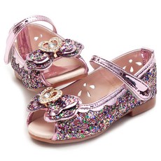 MAMI TREE 女童用水晶露趾涼鞋