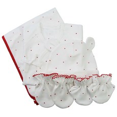 babybear 嬰兒星星圖案服飾5件組 肚衣+手套+腳套+帽子+包巾