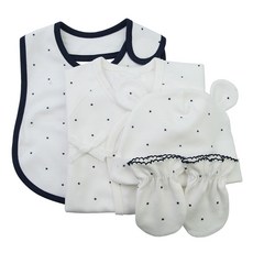 babybear 嬰兒星星圖案服飾4件組 肚衣+手套+帽子+圍兜