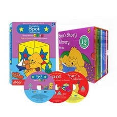 스팟 유아영어 DVD 3종 에피소드 47편 + Spot's Story Library 보드북 12종, 3CD