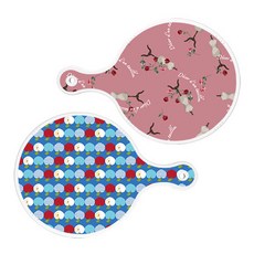 Roem Design 圓形上菜砧板 2件 紫色藝術夾套組, 紫色藝術夾, 蘋果壁色, 1套