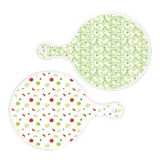 Roem Design 圓形上菜砧板 2入 綠色磁磚套組, 綠色磁磚, 蘋果籽, 1套