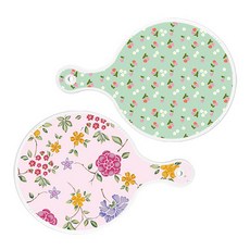 Roem Design 圓形上菜砧板 2p 秘色櫻桃套組, 秘色櫻桃, 浪漫紅floral淡粉紅色, 1套