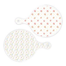 Roem Design 圓形上菜砧板 2入 燻色牽牛花白套組, 燻色牽牛花白, 粉彩夜空, 1套