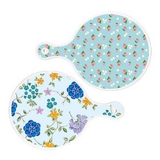 Roem Design 圓形上菜砧板 2入 天藍色櫻桃套組, 天藍色櫻桃, 浪漫藍花卉翡色, 1套