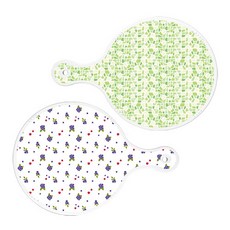 Roem Design 圓形上菜砧板 2入 綠色磁磚套組, 綠色磁磚, 藍莓, 1套
