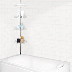 Chamsaeng活浴缸上不鏽鋼角落置物架 4層, 混色, 1個