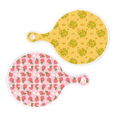 Roem Design 圓形上菜砧板 2入 橘藤玫瑰組, 橘藤玫瑰, 粉紅蜜桃, 1套