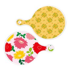 Roem Design 圓形上菜砧板 2入組 橘藤玫瑰套組, 橘藤玫瑰, 菊花粉紅色, 1套