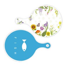 Roem Design 圓形上菜砧板 花壇 2件組, 花壇 + 魚藍, 1套