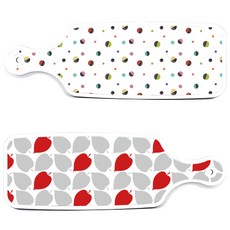 Roem Design 盛菜砧板 2件組 紅綠落葉套組, 紅綠落葉, 配色圓形, 1套