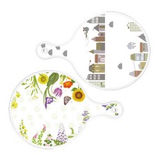 로엠디자인 원형 서빙 도마보드 도시클립아트 2p세트, 도시클립아트 + 화단, 1세트