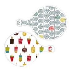 Roem Design 圓形上菜砧板 2件組 樹葉圖案套組, 樹葉圖案, 硬質, 1套