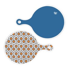 Roem Design 圓形盛菜砧板 深藍色 2件組, 深藍色 + 閃亮圖案, 1套