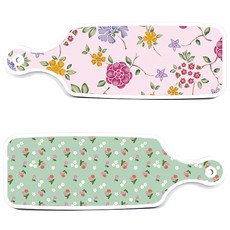 Roem Design 盛菜砧板 2件組 秘色櫻桃套組, 秘色櫻桃, 浪漫紅floral淡粉紅色, 1套