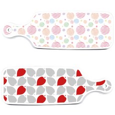 Roem Design 上菜砧板 2件組 紅綠落葉款, 紅綠落葉, 線條圓形, 1套