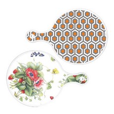 Roem Design 圓形上菜砧板 閃亮圖案 2件組, 閃亮圖案 + 覆盆子藝術圖, 1套