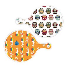 Roem Design 圓形上菜砧板 2入組 可愛貓頭鷹套組, 可愛貓頭鷹, 兔子2, 1套