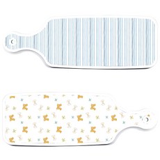 Roem Design 蝴蝶結上菜砧板 2件組, 蝴蝶結, 深藍色線條, 1套
