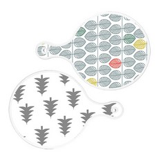 Roem Design 圓形上菜砧板 2入 樹葉圖案組, 樹葉圖案, 森林圖案3, 1套