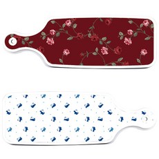 Roem Design 企鵝圖案上菜砧板 2件組, 企鵝, 玫瑰紅色, 1套