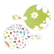 ROEM DESIGN 圓形上菜砧板 floral design白色連翹 2件組, floral design白色連翹 + 水彩藝術夾, 1套